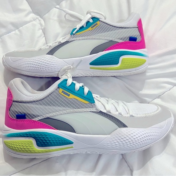 Puma Court Rider 2k21 White Ultra Grey Men’s Basketball Sneakers NBA WNBA - Picture 1 of 16